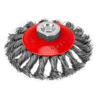 Щетка для УШМ, 100 мм, М14, "тарелка", крученая проволока 0.5 мм Matrix по ценам производителя в Краснодаре с доставкой по всей России