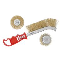 Набор щеток для дрели, 3 шт, 1 плоская, 65 мм, 50 мм "чашка", ручная металлическая Matrix по ценам производителя в Краснодаре с доставкой по всей России