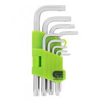 Набор ключей имбусовых Tamper-Torx , 9 шт: ТT10-ТT50.45x, закаленные, короткие, никель Сибртех