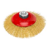 Щетка для УШМ, 125 мм, М14, "тарелка", латунированная витая проволока Matrix по ценам производителя в Краснодаре с доставкой по всей России