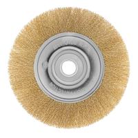 Щетка для УШМ, 200 мм, посадка 22.2 мм, плоская, латунированная витая проволока Matrix по ценам производителя в Краснодаре с доставкой по всей России