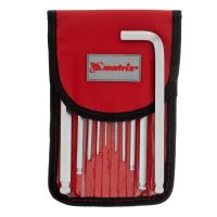 Набор ключей имбусовых HEX, 1.5-12 мм, CrV, 10 шт, удлиненных, шарообразный наконечник, с сатинированным покрытием, чехол Matrix по ценам производителя в Краснодаре с доставкой по всей России