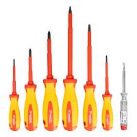 Набор диэлектрических отверток 7 шт, до 1000 В, пробник электрический до 250 В, двухкомпонентные рукоятки Matrix Professional по ценам производителя в Краснодаре с доставкой по всей России