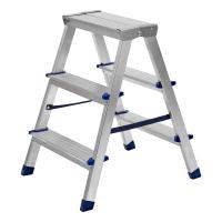 Стремянка двусторонняя 3 ступени, алюминиевая, Сибртех по ценам производителя в Краснодаре с доставкой по всей России
