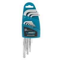 Набор ключей имбусовых HEX, 1.5-10 мм, S2, 9 шт, удлиненные с шаром, сатинированные Gross по ценам производителя в Краснодаре с доставкой по всей России