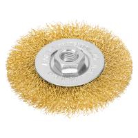 Щетка для УШМ, 100 мм, М14, плоская, латунированная витая проволока Matrix по ценам производителя в Краснодаре с доставкой по всей России