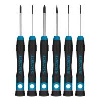 Набор отверток для точной механики, CrMo, двухкомпонентные рукоятки, 6 шт, пластиковый бокс Gross по ценам производителя в Краснодаре с доставкой по всей России