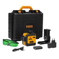 Лазерный уровень мультипризм. LXI 360-2 Green, 30 м, 520 Нм, акк. Li 2800 mAh, резьба 1/4" Denzel
