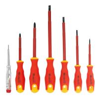 Набор отверток диэлектрических до 1000 В, 7 шт, тестер, CrV, двухкомпонентные рукоятки Сибртех по ценам производителя в Краснодаре с доставкой по всей России