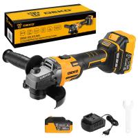 Углошлифовальная машина бесщеточная DEKO DKAG-125, 20В, 2*4.0Ач