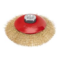 Щетка для УШМ, 115 мм, М14, "тарелка", латунированная витая проволока Matrix по ценам производителя в Краснодаре с доставкой по всей России