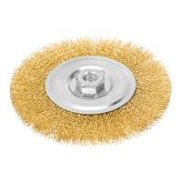 Щетка для УШМ, 150 мм, М14, плоская, латунированная витая проволока Matrix по ценам производителя в Краснодаре с доставкой по всей России