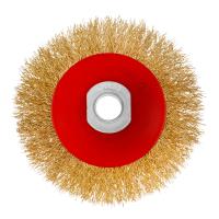 Щетка для УШМ, 100 мм, М14, "тарелка", латунированная витая проволока Matrix по ценам производителя в Краснодаре с доставкой по всей России