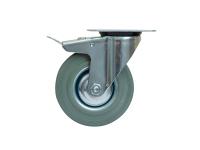 Колесо поворотное серая резина SCB 63 f 160 мм с тормозом по ценам производителя в Краснодаре с доставкой по всей России