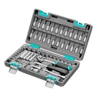 Набор инструментов, 1/4", CrV, пластиковый кейс 57 предметов Stels