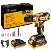 Аккумуляторная дрель-шуруповерт DEKO Banger 20V ONE+ 13 предметов в кейсе, 2x3.0Ач