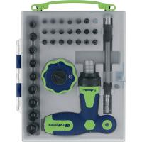 Отвертка Т-образная и трещотка, реверсивные с набором бит, торцевых головок, 34 предмета, CrV Сибртех по ценам производителя в Краснодаре с доставкой по всей России