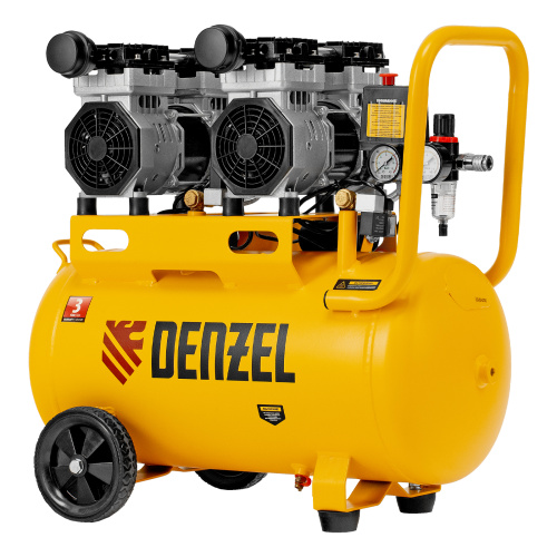 Компрессор безмасляный, малошумный DLS 1500/50, 1500 ВТ, 2x750, 50 л, 260 л/мин Denzel по ценам производителя в Краснодаре с доставкой по всей России
