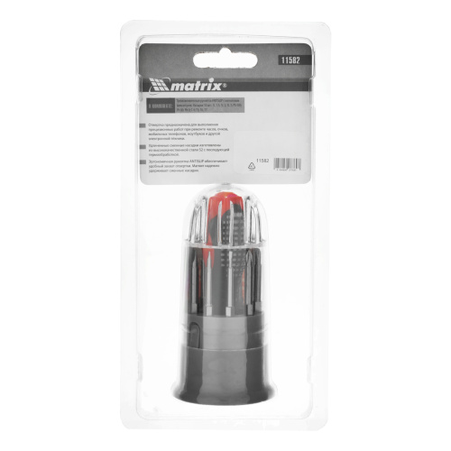 Отвертка для точных работ Fusion с насадками, 11 предметов, в пластиковом пенале, трехкомпонентная рукоятка Matrix по ценам производителя в Краснодаре с доставкой по всей России