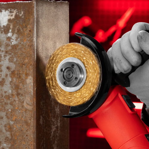 Щетка для УШМ, 100 мм, посадка 22.2 мм, плоская, латунированная витая проволока Matrix по ценам производителя в Краснодаре с доставкой по всей России