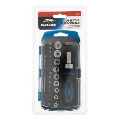 Отвертка реверсивная с набором бит и торцевыми головками, 41 шт Барс по ценам производителя в Краснодаре с доставкой по всей России