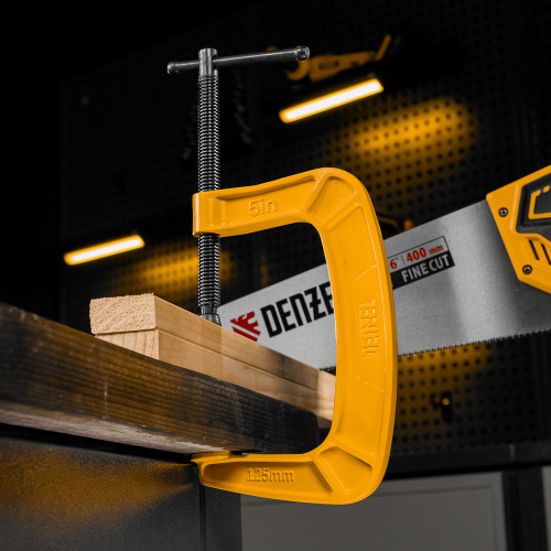 Струбцина G-образная, усиленная, 125 мм Denzel по ценам производителя в Краснодаре с доставкой по всей России