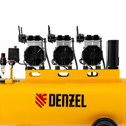 Компрессор безмасляный, малошумный DLS 3300/100, 3300 Вт,3x1100, 100 л, 570 л/мин ,блок управления Denzel по ценам производителя в Краснодаре с доставкой по всей России