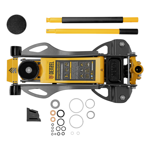 Домкрат гидравлический подкатной, 3 т, 75-500 мм, быстрый подъем, низкий подхват, проф. Denzel по ценам производителя в Краснодаре с доставкой по всей России