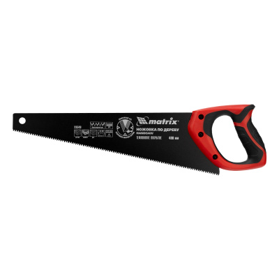 Ножовка по дереву, 400 мм, 7-8 TPI, зуб-3D, каленый зуб, тефлоновое покрытие полотна, двухкомпонентная рукоятка Matrix по ценам производителя в Краснодаре с доставкой по всей России