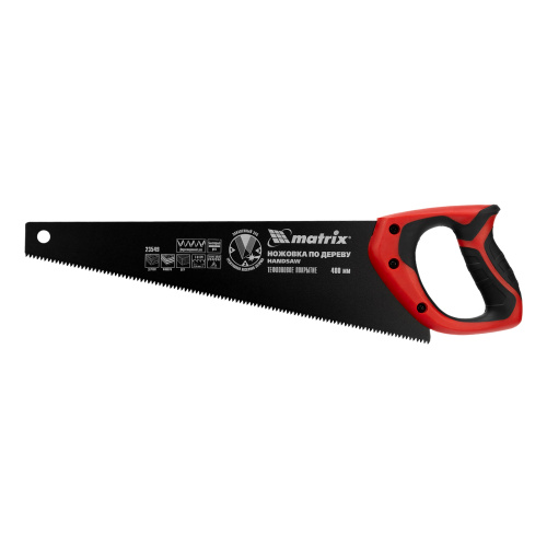 Ножовка по дереву, 400 мм, 7-8 TPI, зуб-3D, каленый зуб, тефлоновое покрытие полотна, двухкомпонентная рукоятка Matrix по ценам производителя в Краснодаре с доставкой по всей России