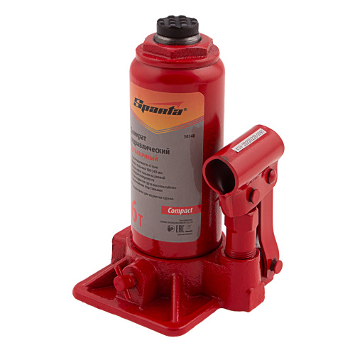Домкрат гидравлический бутылочный, 6 т, h подъема 180–340 мм Sparta Compact по ценам производителя в Краснодаре с доставкой по всей России