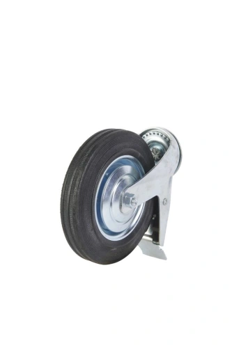 Колесо поворотное SCtB 80 200 мм резина с болтом и тормозом (F) по ценам производителя в Краснодаре с доставкой по всей России