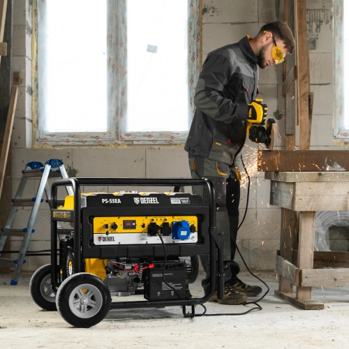 Генератор бензиновый PS 55 EA, 5.5 кВт, 230 В, 25 л, коннектор автоматики, электростартер Denzel по ценам производителя в Краснодаре с доставкой по всей России