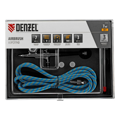 Аэрограф с верхним бачком AB1, 0.2/0.3/0.5 мм, 7 мл, 9 л/мин Denzel по ценам производителя в Краснодаре с доставкой по всей России