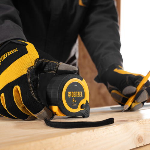 Рулетка 8м х 25мм, двухкомп. корпус, кнопка-пауза Denzel по ценам производителя в Краснодаре с доставкой по всей России