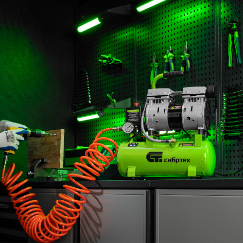 Компрессор безмаслянный малошумный МБ 750/10,750 Вт, 10 л, 150 л/мин Сибртех по ценам производителя в Краснодаре с доставкой по всей России