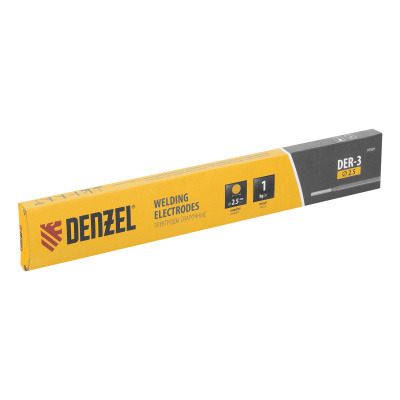 Электроды DER-3, диам. 2,5 мм, 1 кг., рутиловое покрытие Denzel по ценам производителя в Краснодаре с доставкой по всей России