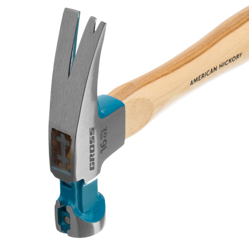 Молоток-гвоздодер, 450 г, угол 75, магнит, обрезиненная рукоятка American hickory GROSS по ценам производителя в Краснодаре с доставкой по всей России