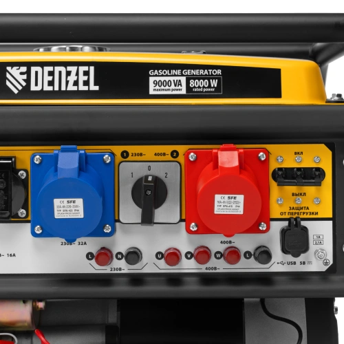 Генератор бензиновый PS 90 ED-3, 9.0 кВт, переключение режима 230 В/400 В, 25 л, электростартер Denzel по ценам производителя в Краснодаре с доставкой по всей России