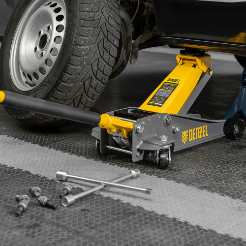Домкрат гидравлический подкатной, 3 т, 125-470 мм, быстрый подъем, проф. Denzel по ценам производителя в Краснодаре с доставкой по всей России