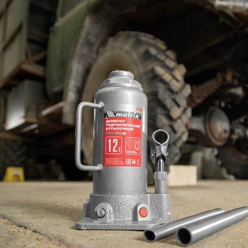 Домкрат гидравлический бутылочный, 12 т, высота подъема 230-465 мм Matrix по ценам производителя в Краснодаре с доставкой по всей России