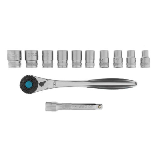Набор торцевых головок, трещотка 120 зубьев, 1/2", CrV, 12 предметов Gross по ценам производителя в Краснодаре с доставкой по всей России