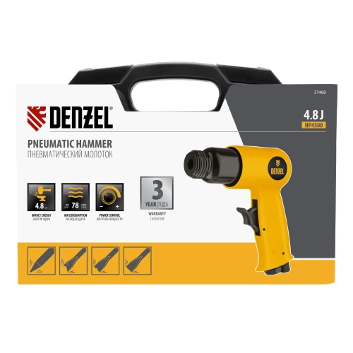 Пневматический молоток НР4500 + набор насадок, 113 л/мин, 4500 уд/мин Denzel по ценам производителя в Краснодаре с доставкой по всей России