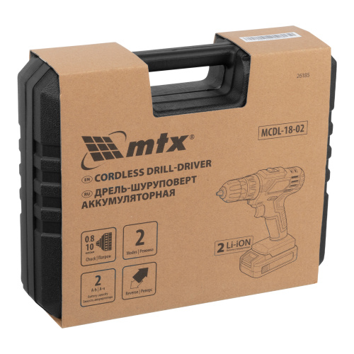 Дрель-шуруповерт аккумуляторная MCDL-18-02, Li-Ion, 18 В, 2 акк. MTX по ценам производителя в Краснодаре с доставкой по всей России