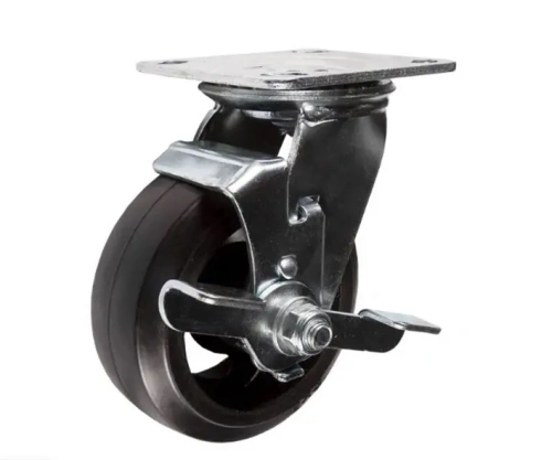 Колесо большегрузное поворотное SCdb 63 150 мм обрезиненное с тормозом РФ купить в Москве с доставкой по всей России | ProtosMarket.ru