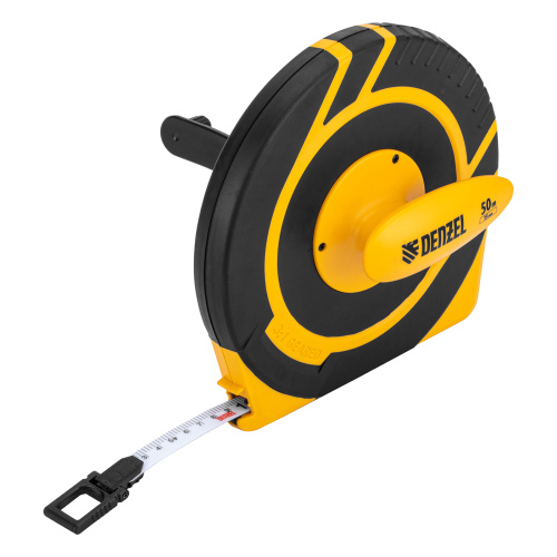 Рулетка геодезическая 50 м х 15 мм, закрытый корпус, фиберглассовая лента Denzel по ценам производителя в Краснодаре с доставкой по всей России