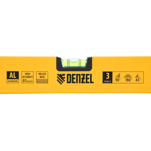 Уровень алюминиевый, магнит, фрезерованный, 3 глазка (1 зеркал.) 0,5 мм/м, 1000 мм Denzel по ценам производителя в Краснодаре с доставкой по всей России
