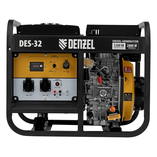 Генератор дизельный DES-32, 3,2 кВт, 230 В, 11 л, ручной стартер Denzel по ценам производителя в Краснодаре с доставкой по всей России