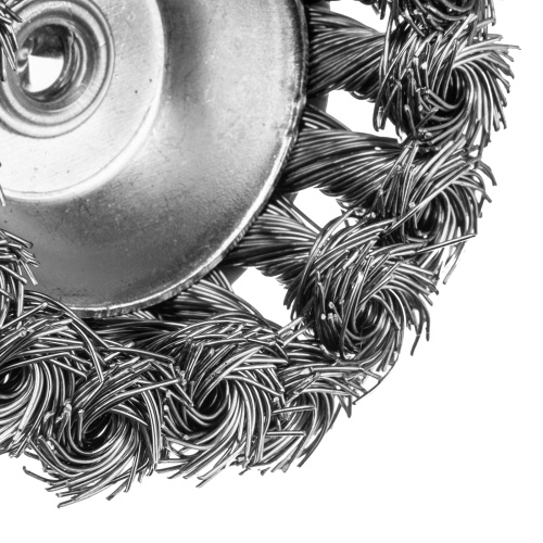 Щетка для дрели, 65 мм, Чашка, со шпилькой, нержавеющая крученая проволока Denzel по ценам производителя в Краснодаре с доставкой по всей России