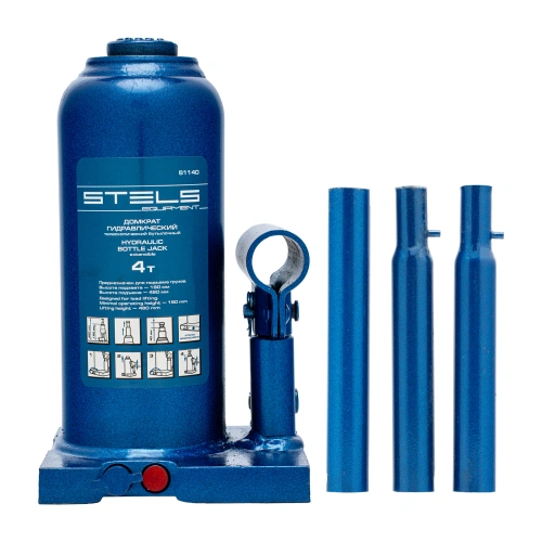 Домкрат гидравлический бутылочный телескопический, 4 т, h подъема 190-480 мм Stels по ценам производителя в Краснодаре с доставкой по всей России